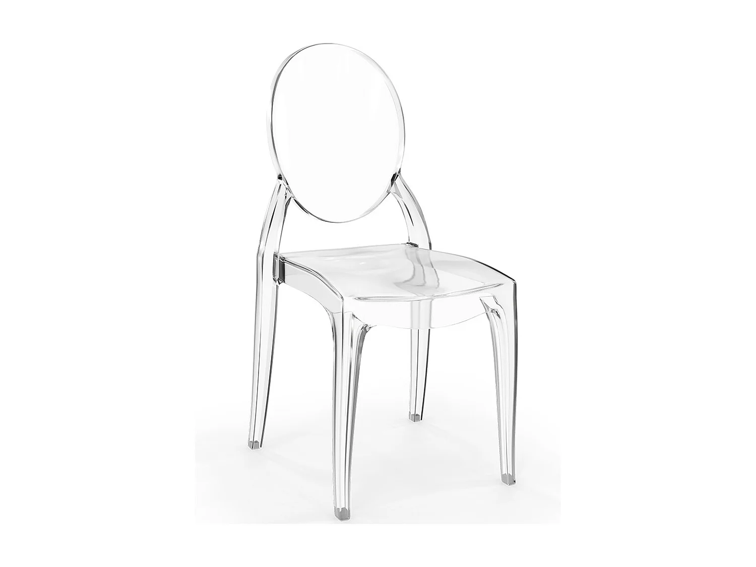 Chaise de Salle à Manger Transparente - Style Victoria  Transparent