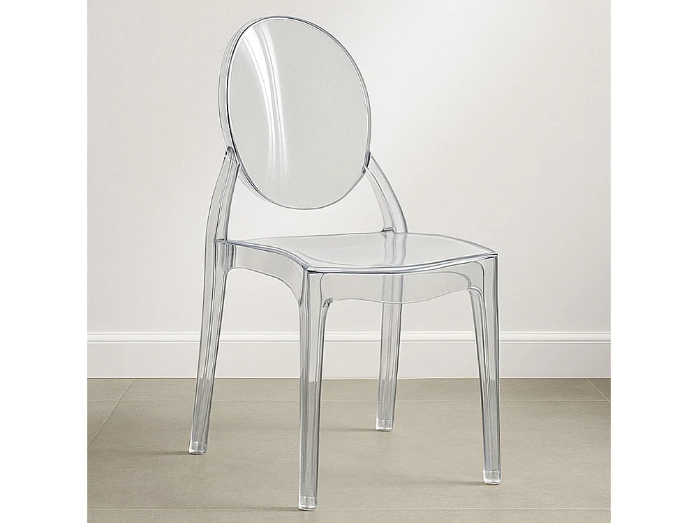 Chaise de Salle à Manger Transparente - Style Victoria  Transparent