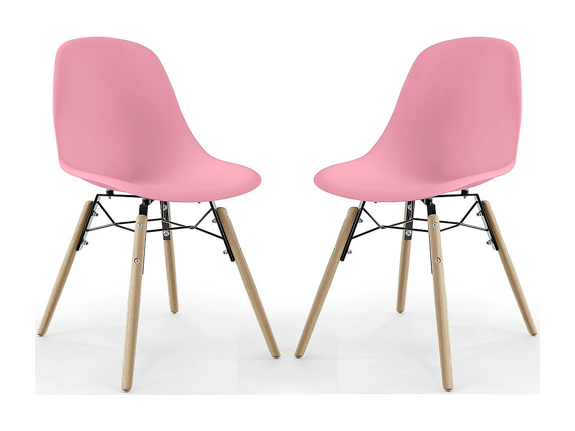 Sedia da Pranzo - Design Scandinavo - Gambe in Legno - Set di 2 - Skögur