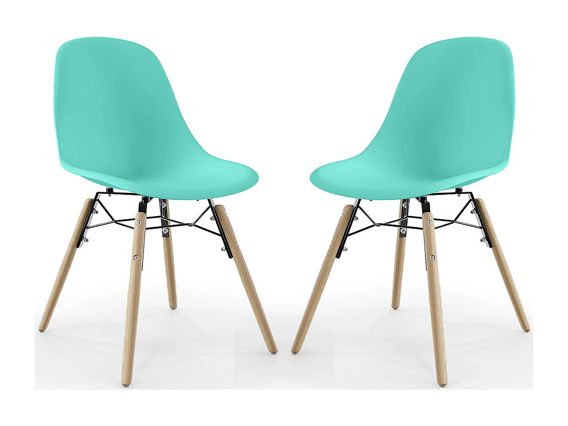 Sedia da Pranzo - Design Scandinavo - Gambe in Legno - Set di 2 - Skögur