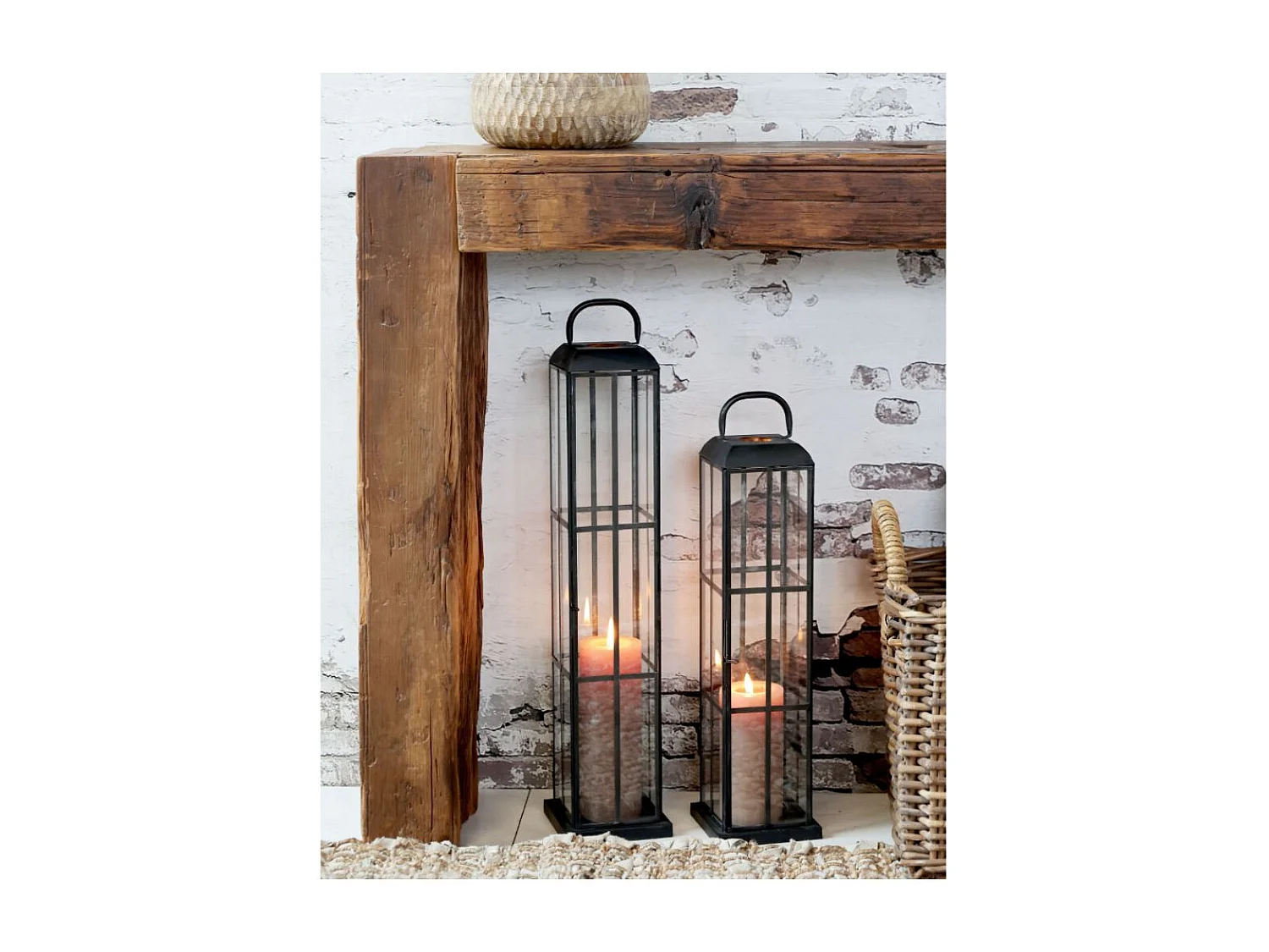 Table de service en bois recyclé marron 122 x 26 x 76 cm