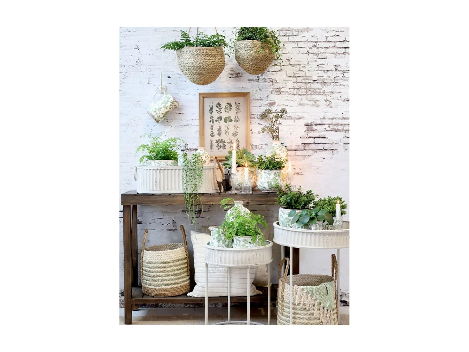 Table de service en bois de sapin marron 105.5 x 36 x 77 cm