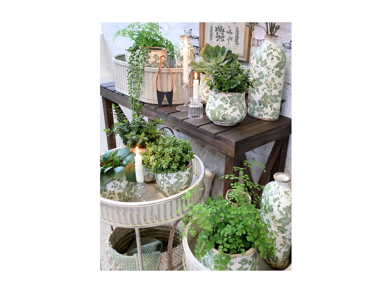 Table de service en bois de sapin marron 105.5 x 36 x 77 cm