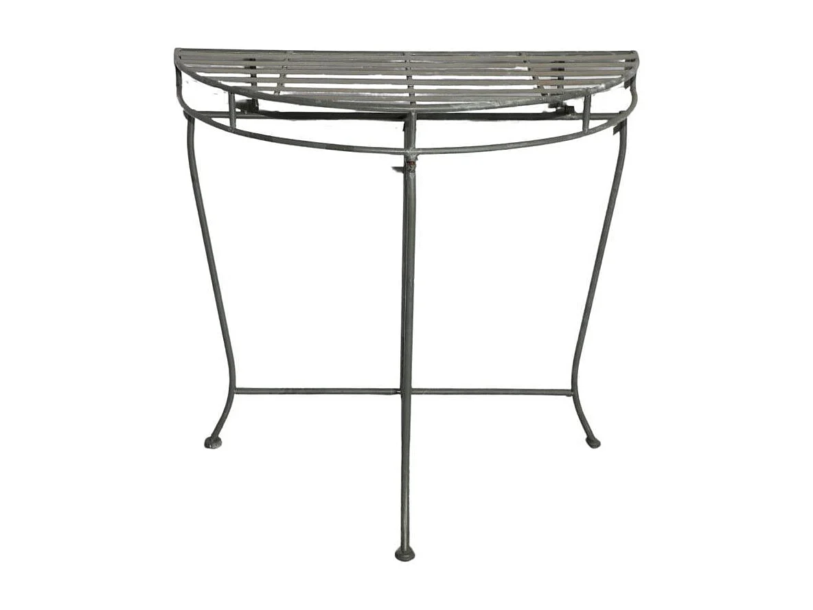 Meuble industriel console pliante métal gris 74.5 x 37 x 72cm