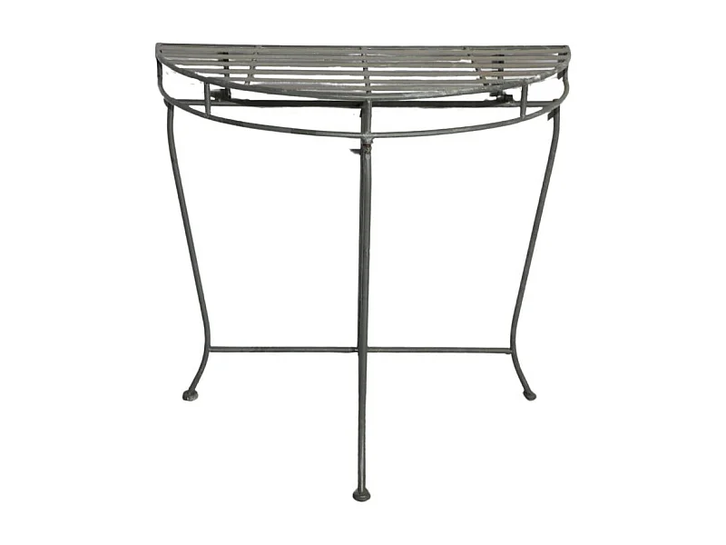 Meuble industriel console pliante métal gris 74.5 x 37 x 72cm