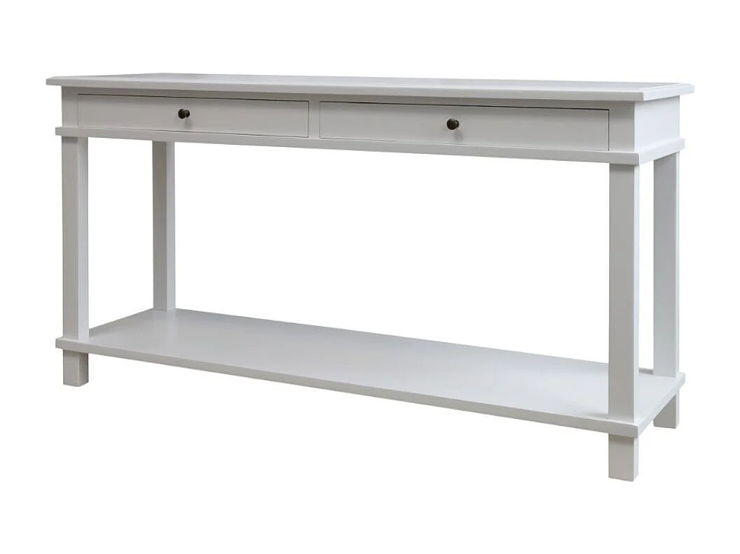 Table de service desserte en bois de peuplier blanc 158 x 44 x 81 cm