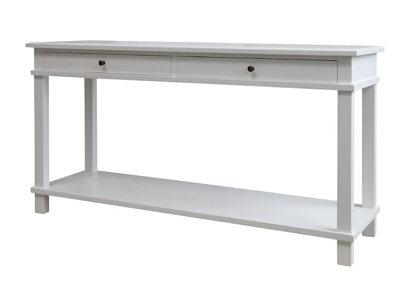 Table de service desserte en bois de peuplier blanc 158 x 44 x 81 cm