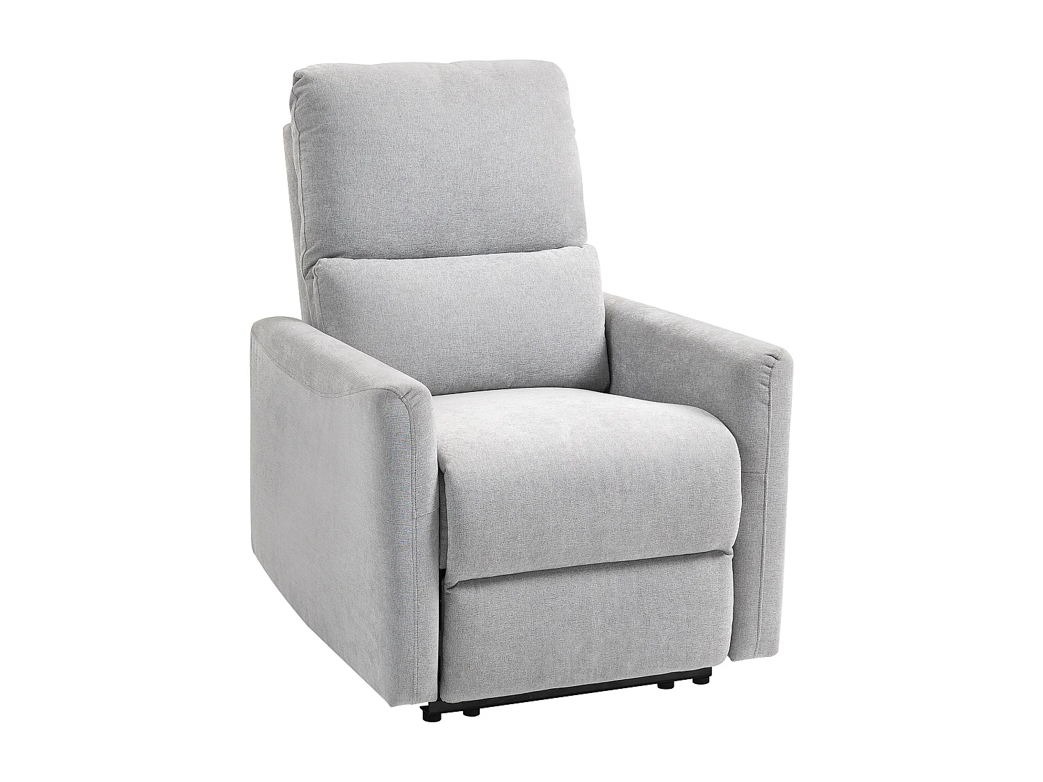 Fauteuil de relaxation inclinable repose-pieds intégré tissu toucher lin gris clair
