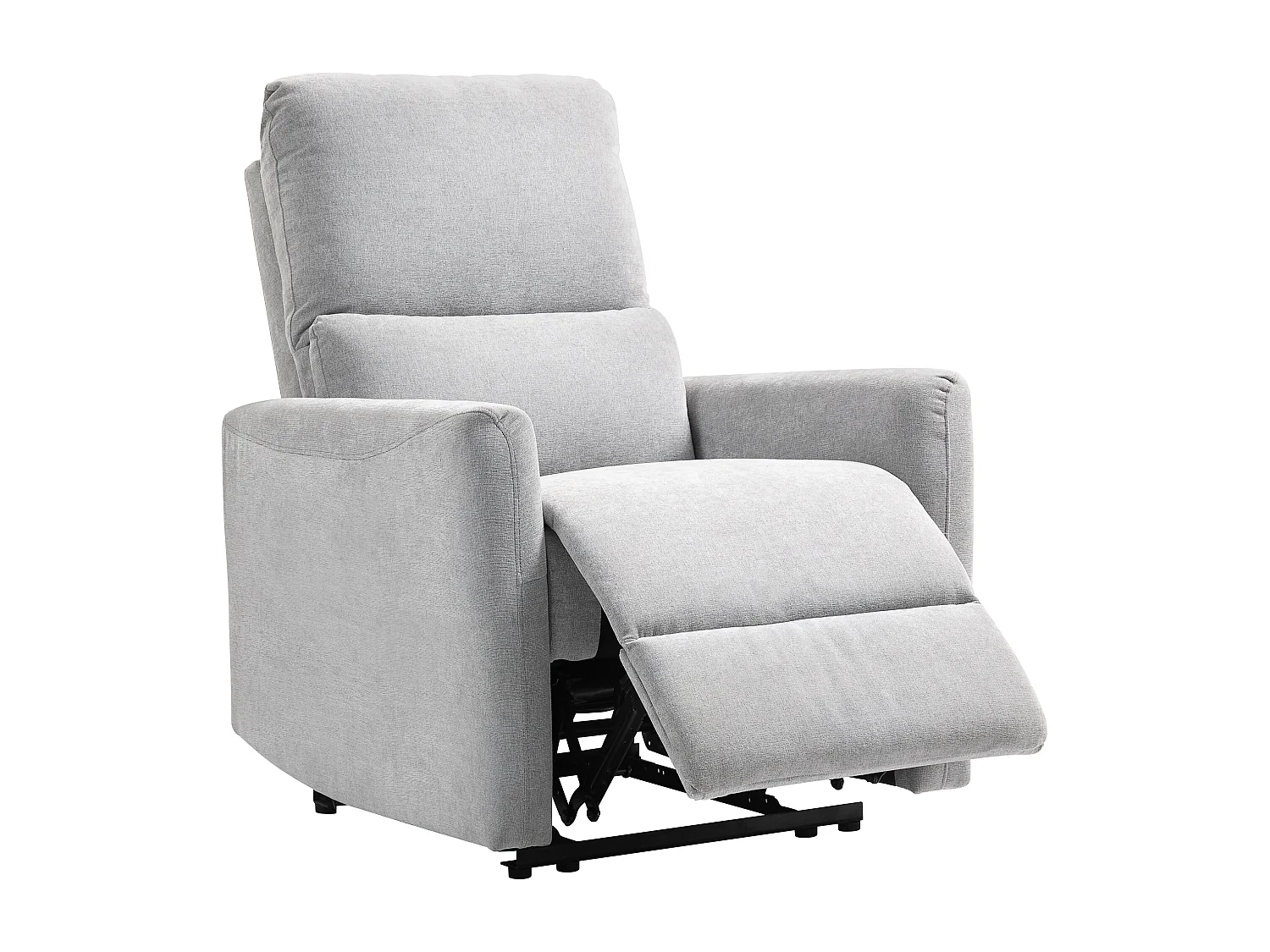 Fauteuil de relaxation inclinable repose-pieds intégré tissu toucher lin gris clair