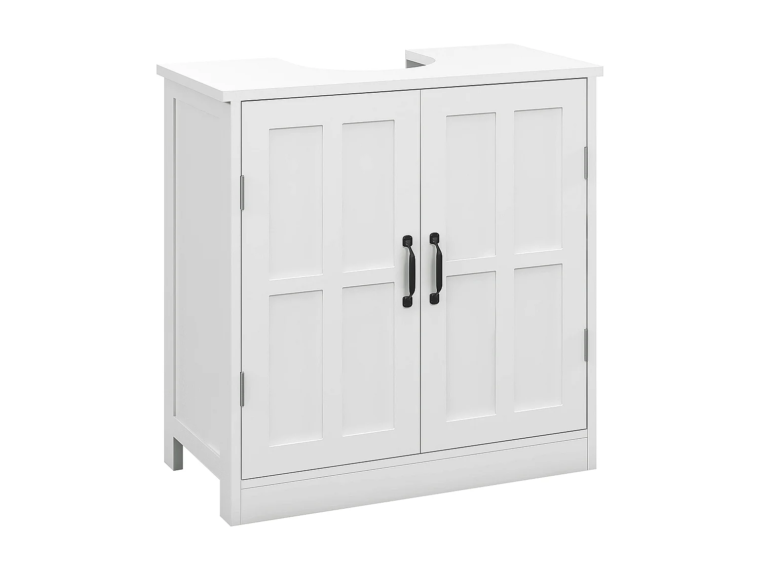 Meuble salle de bain - meuble sous-vasque - 2 portes avec étagère - 60x30x60cm - blanc