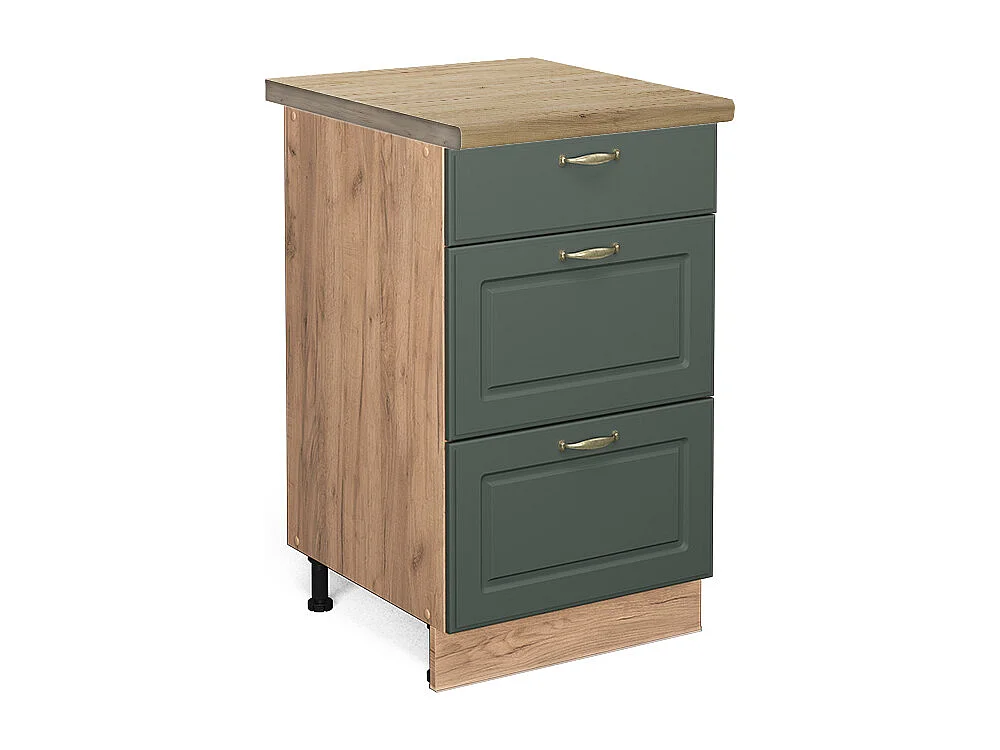 Mueble bajo de cocina verde dorado casa de campo 50x60x82 fame-line