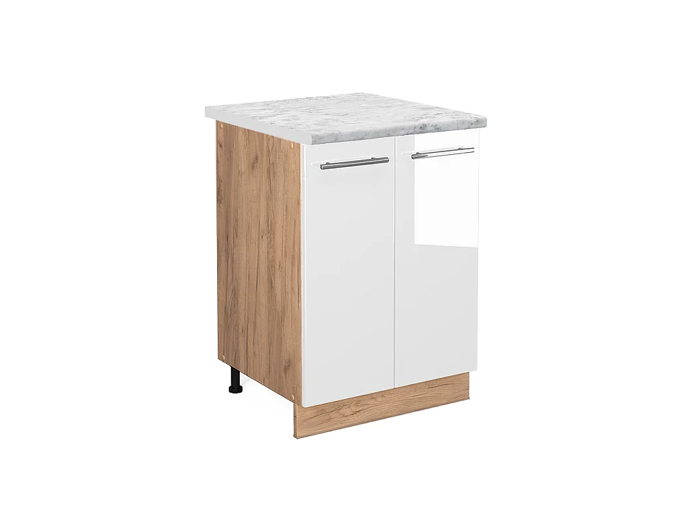 Meuble bas de cuisine blanc haute brillance 60x60x82 fame-line