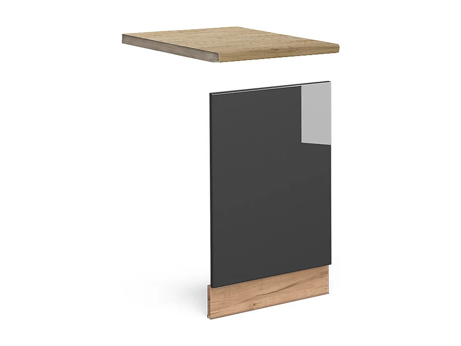 Panel frontal antracita alto brillo 45x1.6x67.4 fame-line