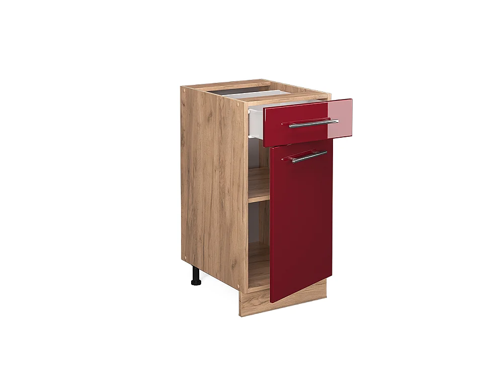 Meuble cuisine rouge bordeaux haute brillance 40x51.6x82 fame-line