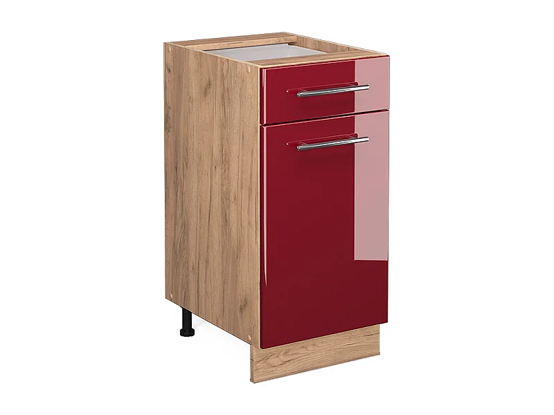 Meuble cuisine rouge bordeaux haute brillance 40x51.6x82 fame-line