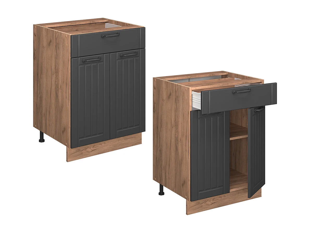 Mueble bajo de cocina gris oscuro 60x51.6x82 fame-line