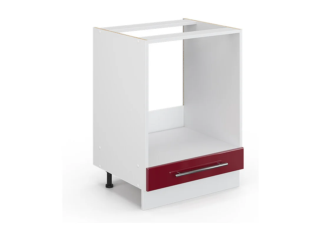 Armario para horno empotrado rojo burdeos alto brillo 60x51.6x82 fame-line