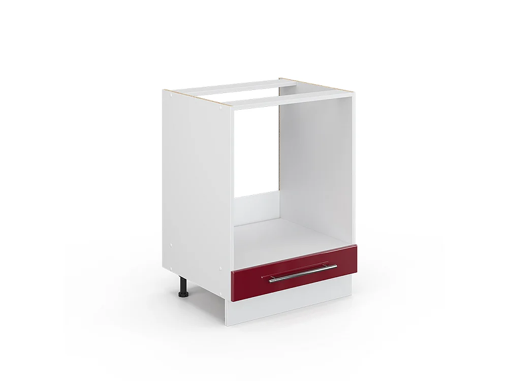 Meuble pour four rouge bordeaux haute brillance 60x51.6x82 fame-line