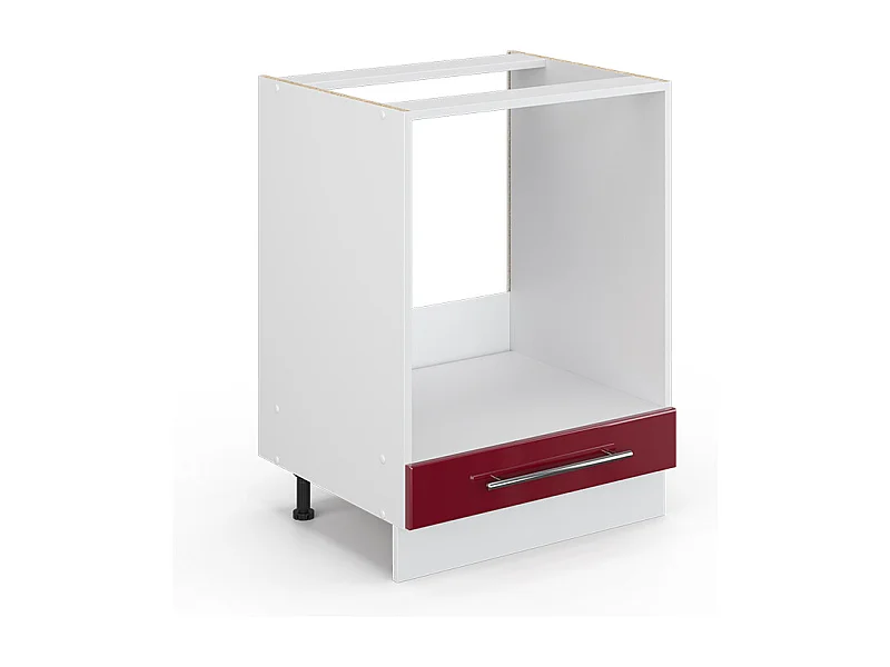 Meuble pour four rouge bordeaux haute brillance 60x51.6x82 fame-line