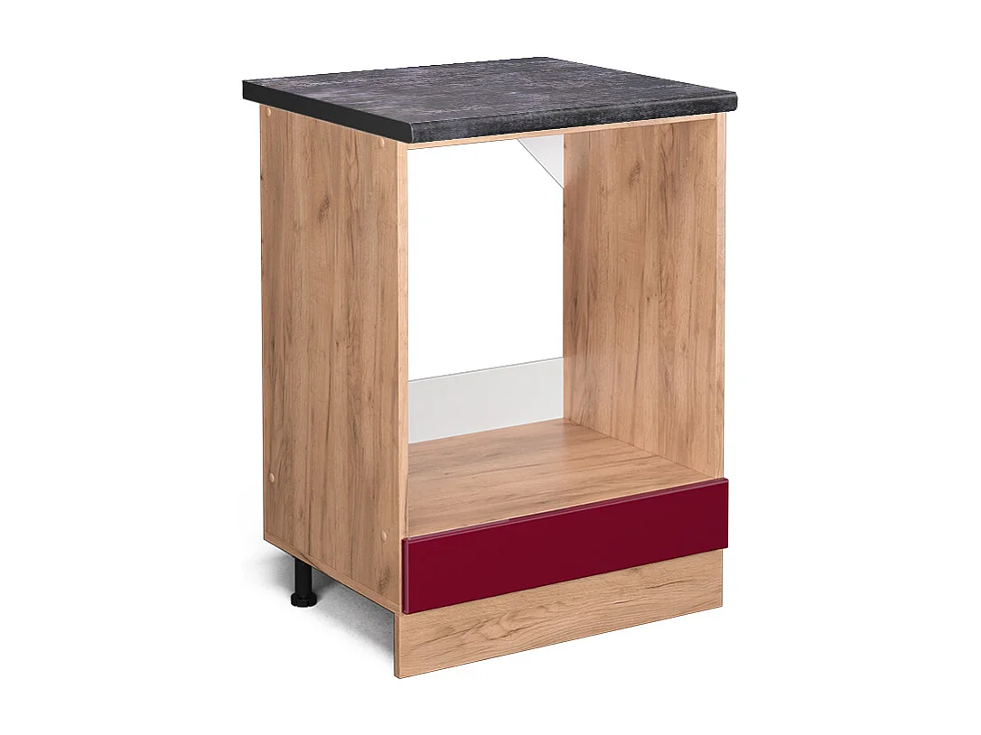 Armario para horno empotrado rojo de alto brillo 60x60x81.6 r-line