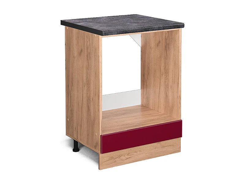 Meuble pour four rouge brillant 60x60x81.6 r-line