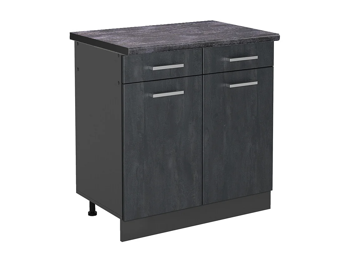 Mobiletto base per cucina calcestruzzo nero 80x60x81.6 r-line