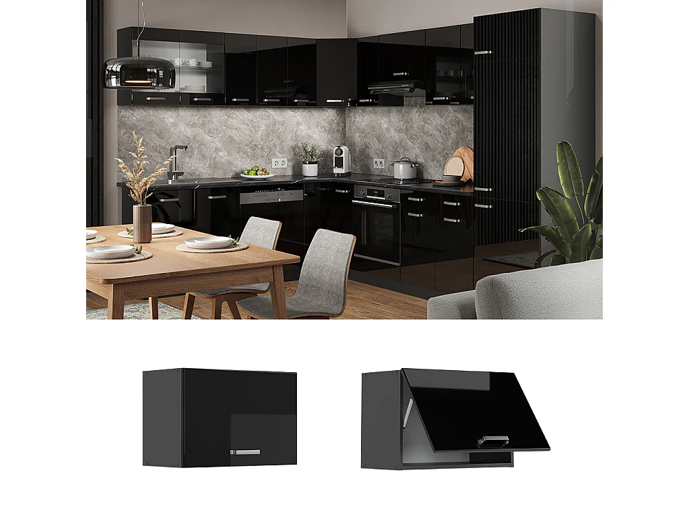 Armario colgante negro brillo intenso 60x31x40 r-line