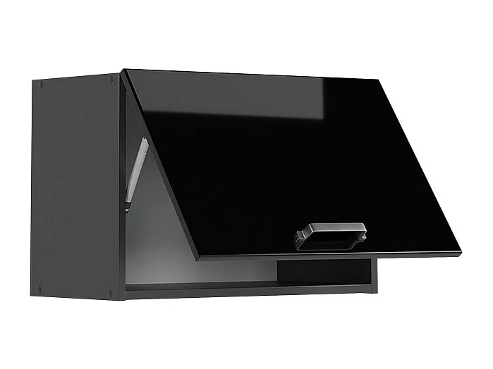 Elément haut de cuisine noir haute brillance 60x31x40 r-line