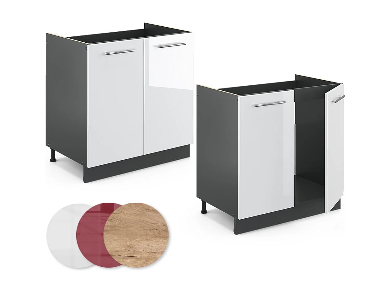 Mobile lavello cucina bianco lucido 80x60x82 fame-line