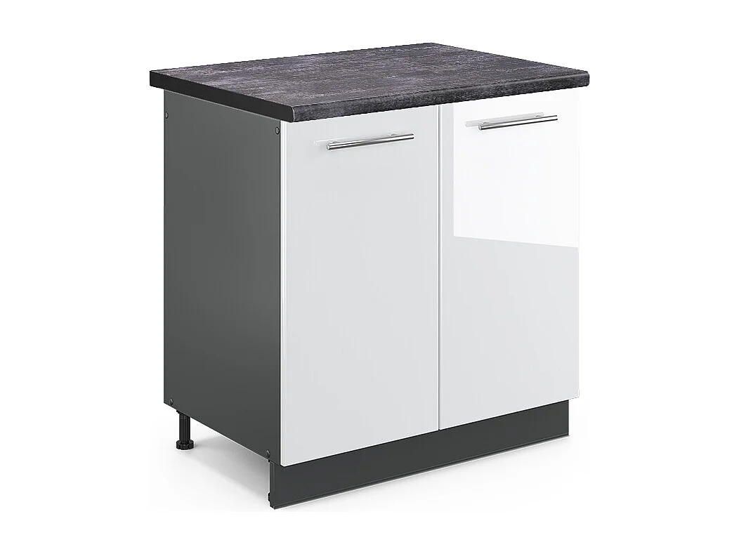 Meuble bas sous-évier blanc haute brillance 80x60x82 fame-line