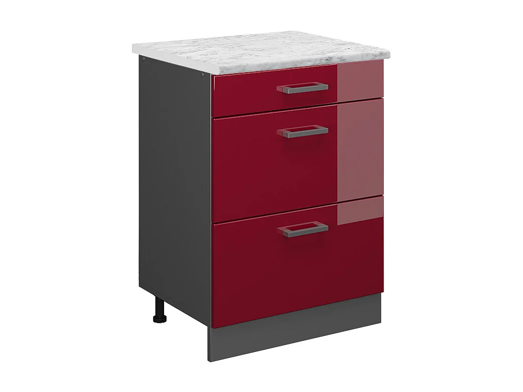 Meuble cuisine rouge brillant 60x60x81.6 r-line