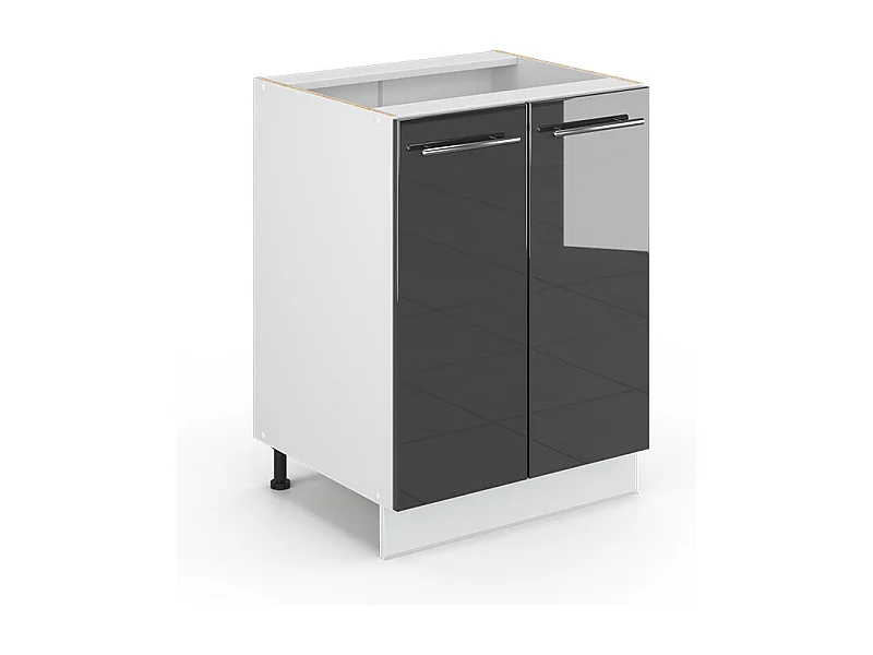Keukenonderkast antraciet hoogglans 60x51.6x82 fame-line