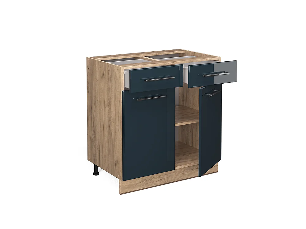 Mobiletto base per cucina blu scuro lucido 80x51.6x82 fame-line