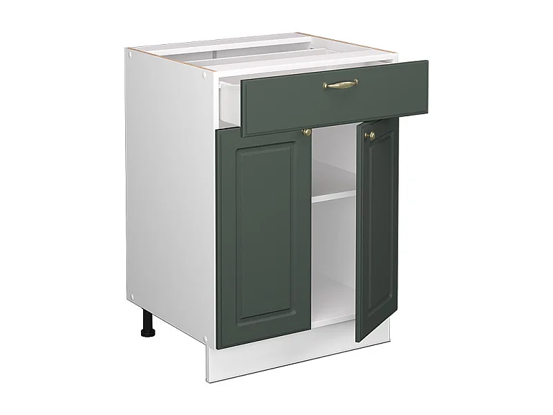 Mueble bajo de cocina verde dorado casa de campo 60x60x82 fame-line