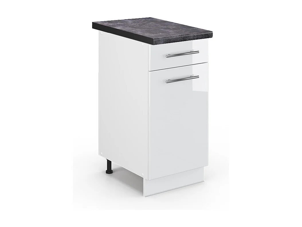 Meuble cuisine blanc haute brillance 40x60x82 fame-line