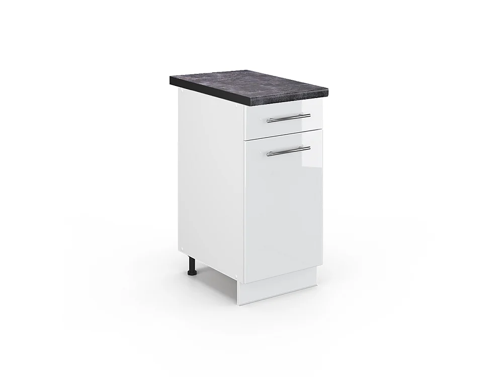 Meuble cuisine blanc haute brillance 40x60x82 fame-line