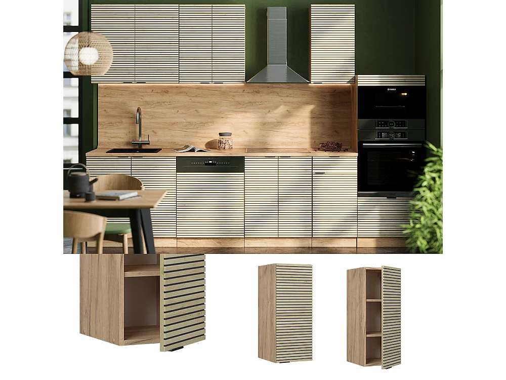 Elément haut de cuisine panneau en chêne 30x34.1x72 fame-line