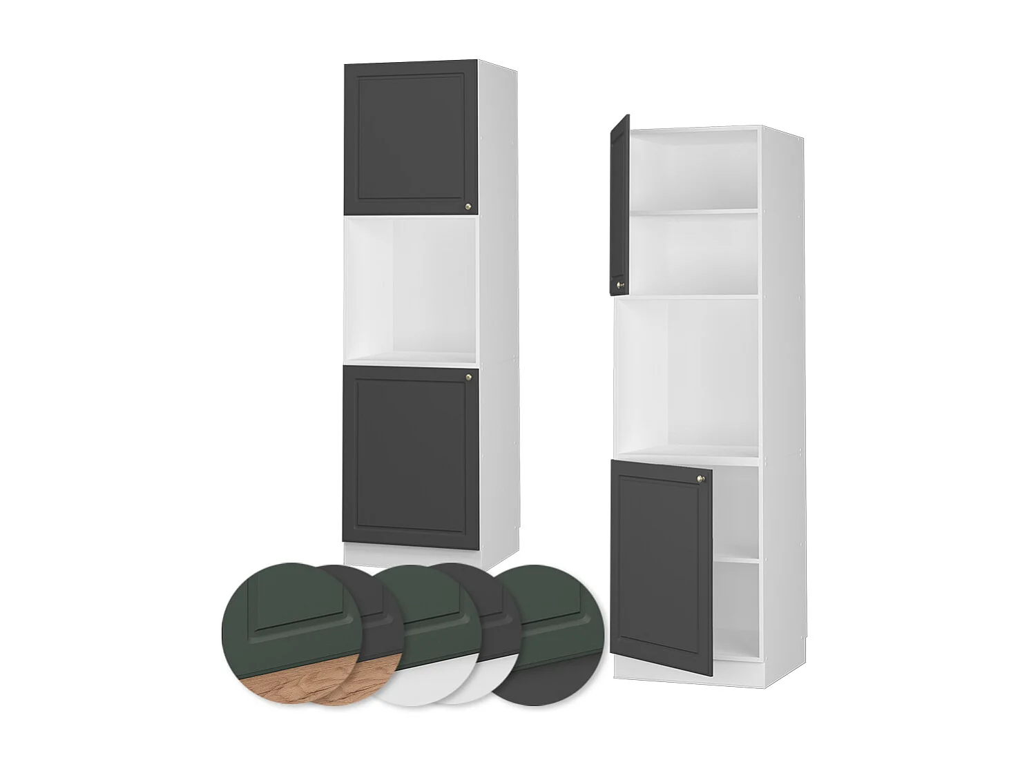 Armario para horno empotrado antracita-oro landhaus 60x58x206.8 fame-line