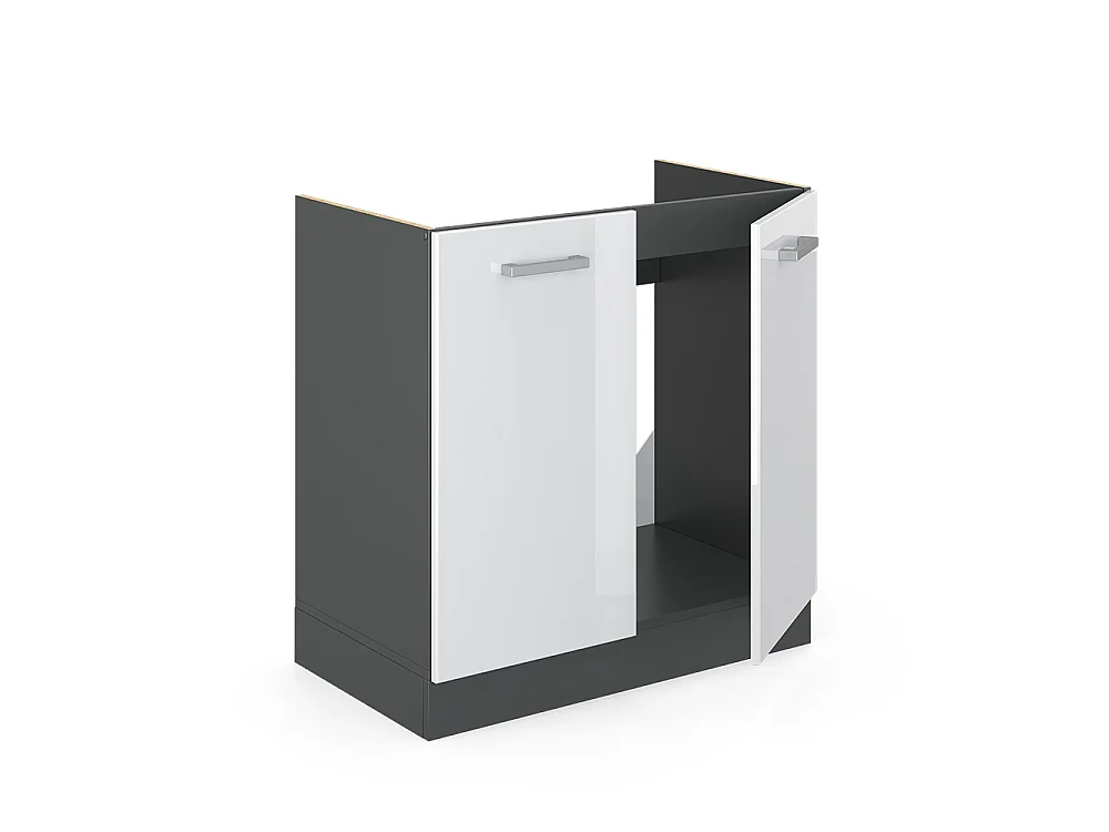 Mobile lavello cucina bianco lucido 80x60x81.6 r-line