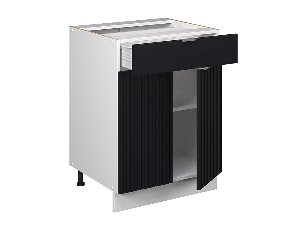 Mueble bajo de cocina rayas negras 60x51.6x82 fame-line