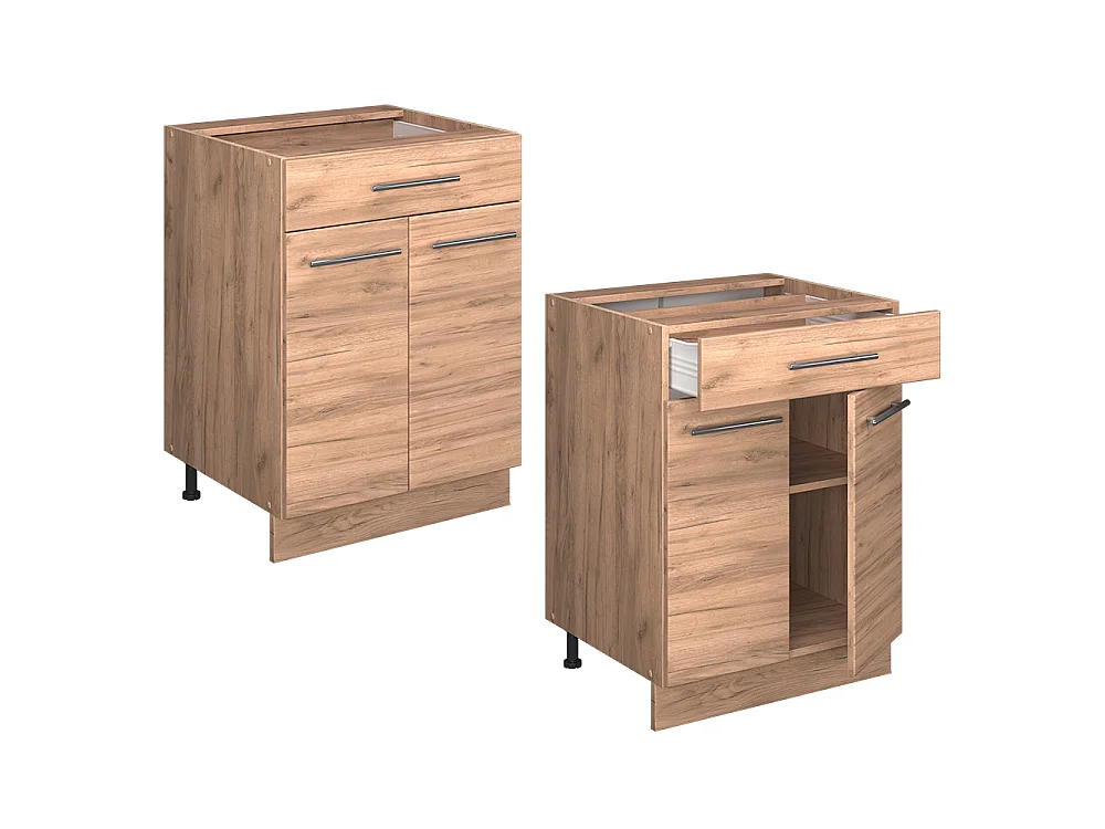 Meuble cuisine chêne de force doré 60x60x82 fame-line