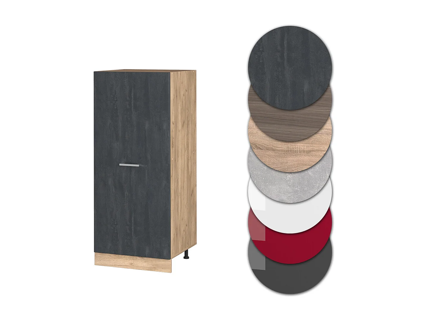 Armario para horno empotrado hormigón negro 60x57x143 r-line