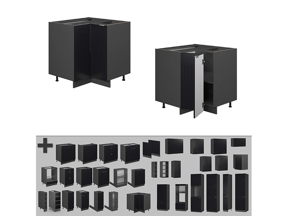 Armario de esquina rayas negras 80.5x60x82 fame-line