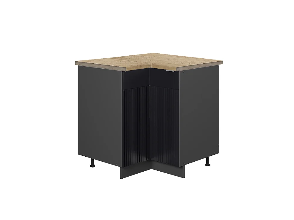 Eckunterschrank schwarz gestreift 80.5x60x82 fame-line