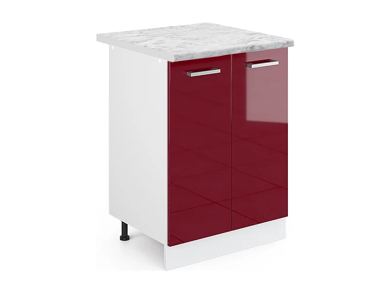 Mobiletto base cucina rosso lucido 60x60x81.6 r-line