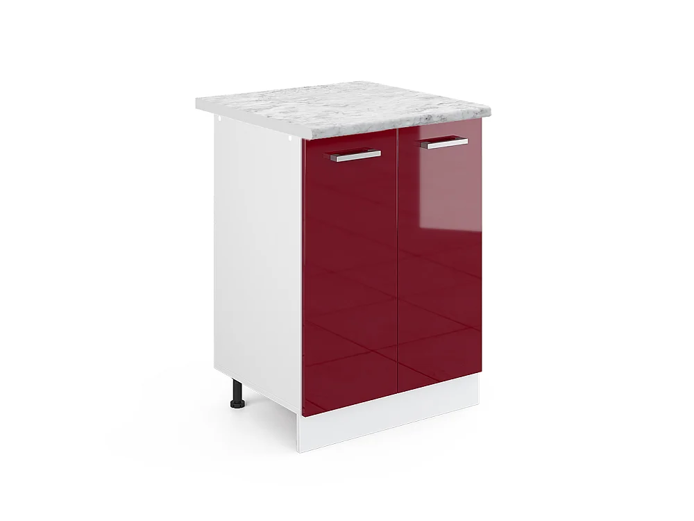Mobiletto base cucina rosso lucido 60x60x81.6 r-line