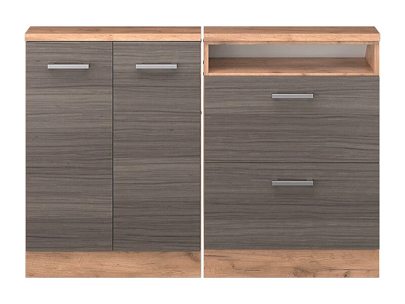 Küchenschrank für Dachschrägen edelgrau 120x46x81.6 r-line