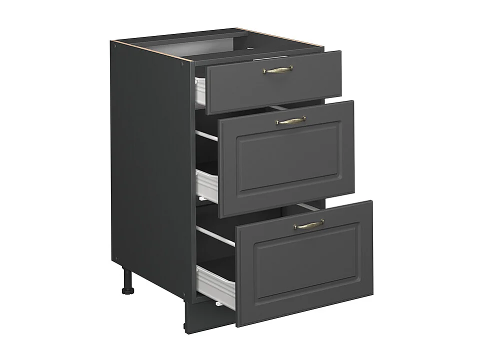 Mueble bajo de cocina antracita-oro landhaus 50x51.6x82 fame-line