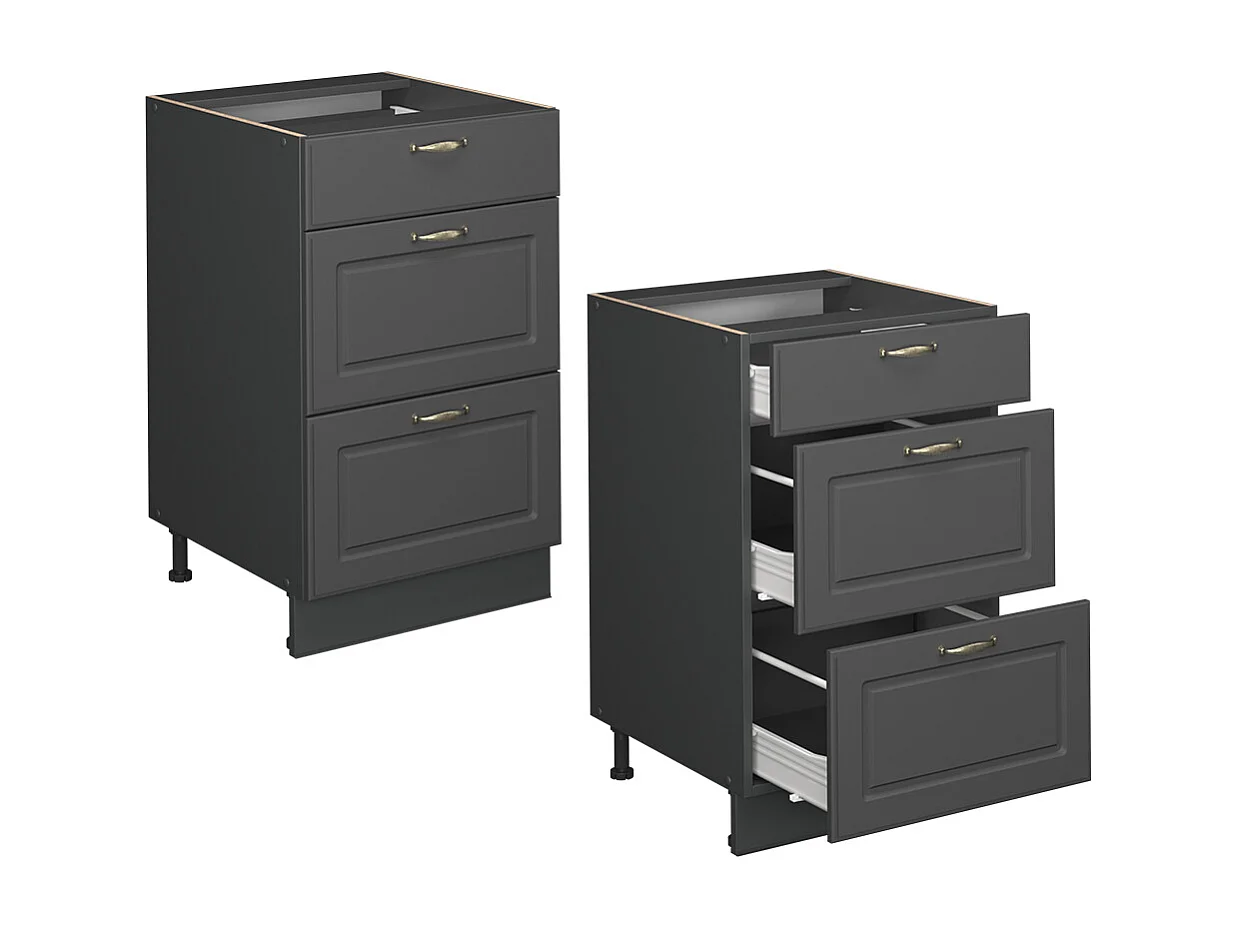 Meuble cuisine anthrazit-gold landhaus 50x51.6x82 fame-line