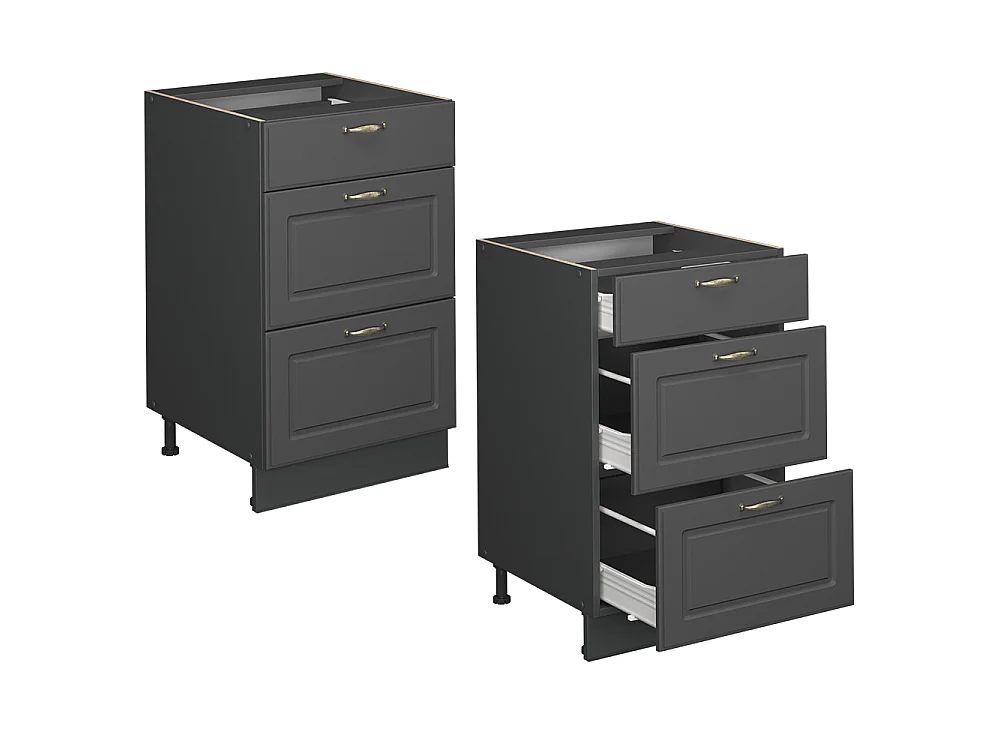 Meuble cuisine anthrazit-gold landhaus 50x51.6x82 fame-line